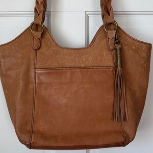 The Sak Brown Leather Tote Bag With Tassel Detail